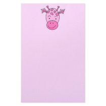 Cute Pink Giraffe. Stationery Paper