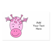 Cute Pink Giraffe. Rectangle Sticker