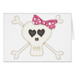 Cute Pink Goth Crossbones Cards