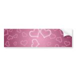 Cute Pink Hearts Background Bumper Stickers