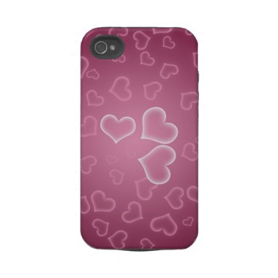 Cute Pink Hearts Background Iphone 4 Tough Cases by SexyStreet