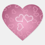 Cute Pink Hearts Background Heart Sticker