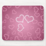 Cute Pink Hearts Background Mouse Pads