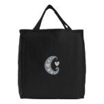 Cute Pink Hearts Moon Tote embroidered bags