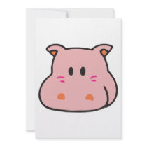 cute pink hippo face custom announcements