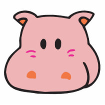 cute pink hippo face photo cutouts