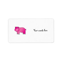 Cute pink hippo labels