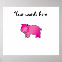 Cute pink hippo print