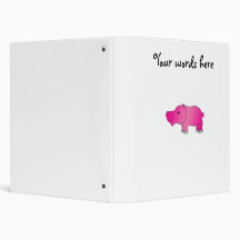 Cute pink hippo vinyl binders