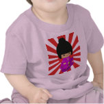 Cute Pink  Kokeshi Doll on rising sun Tee Shirt