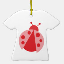 Cute Pink Ladybug Christmas Tree Ornaments