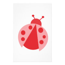 Cute Pink Ladybug Customized Stationery