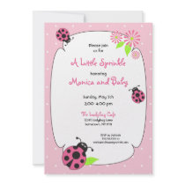 Cute Pink Ladybug Invitation