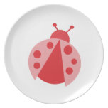 Cute Pink Ladybug plates