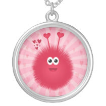 Cute Pink Love Bug Custom Necklace