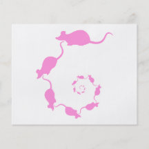 Cute Pink Mouse Design. Spiral of Mice. Full Color Flyer