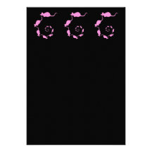 Cute Pink Mouse Design. Spiral of Mice. Personalized Invite
