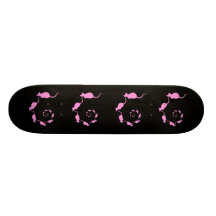 Cute Pink Mouse Design. Spiral of Mice. Custom Skateboard