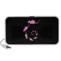 Cute Pink Mouse Design. Spiral of Mice. Mini Speaker
