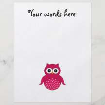 Cute pink owl flyer