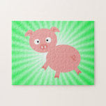 Cute Pink Pig; Green puzzles
