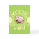Cute Pink Pig Greeting Card