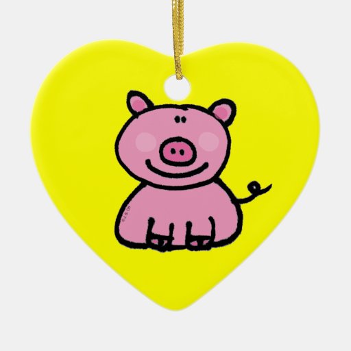 Cute pink piggy christmas tree ornament