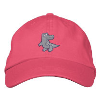 Cute Pink Purple Alligator small Embroidered Hats