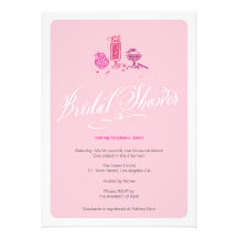 Cute Pink Retro Candy Bridal Shower Invitation