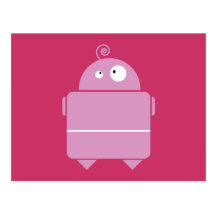 Cute Pink Robot Postcard