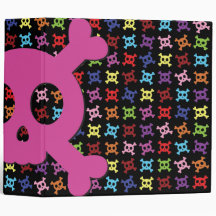 Cute Pink Skull School 2" binder