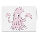 Cute Pink Squid Cartoon Shirt cards