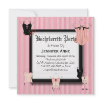 CUTE PINK STRIPES Corsets Sexy Bachelorette Party Custom Announcements