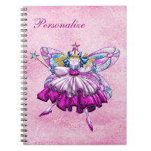 Cute Pink Sugar Plum Fairy Personalized Notebook