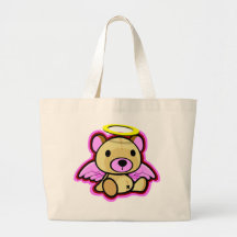 Cute pink teddy bear angel toy bag
