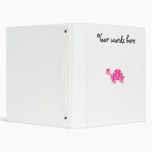 Cute pink turtle binder