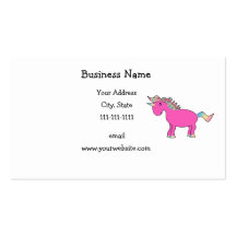Cute pink unicorn business card templates