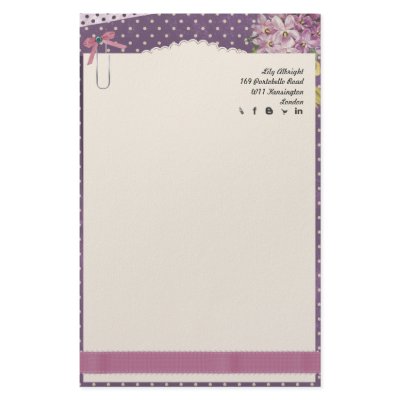 Cute pink vintage stationery - Social icons by LilyPu