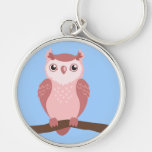Cute PInk Woodland Owl Key Chains