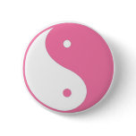 Cute Pink Yin Yang button