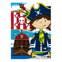 Cute Pirate and Ship Business Card