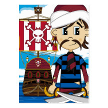 Cute Pirate and Ship Business Card
