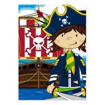 Cute Pirate and Ship Business Card