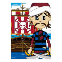 Cute Pirate and Ship Business Card