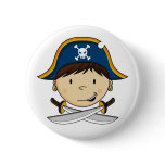 Cute Pirate Captain Button