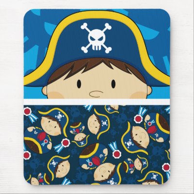 Cute Pirate Captain Mousepad by markmurphycreative