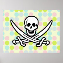 Cute Pirate; Pastel Colors, Polka Dot Print