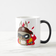 Cute pirate raccoon anime cartoon character mug