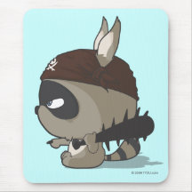 Cute pirate raccoon anime funny cartoon mousepad
