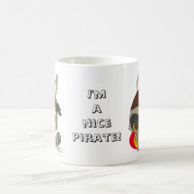 Cute pirate raccoon anime funny kawaii cartoon mug